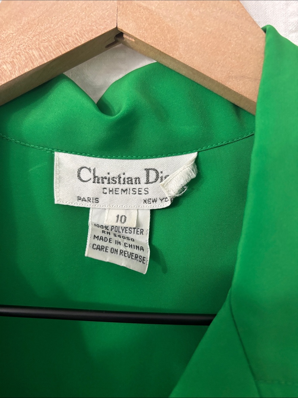 Dior Bright Green Button-Up Blouse - Picture 2 of 7